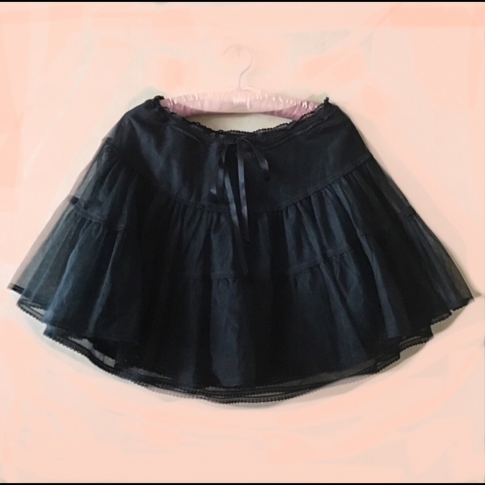 DKNY Tulle Organza Lace Black Short Skirt. SZ 2-4 - Picture 4 of 8